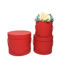Load image into Gallery viewer, Wholesale 18 Sets 3 Pcs A Set Solid Big Flower Barrel Round Paperboard Boxes With Lid Wedding Favors  Bucket Gift Packaging