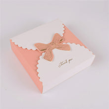 Load image into Gallery viewer, 200pcs bow-knot Paper Gift Bags Square Maccaron Pastry Candy Box for Party Baby Shower Birthday Cake Candy Box Party Supplies