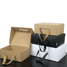 Load image into Gallery viewer, Environmentally Friendly Kraft Paper Gift Box Black/Yellow Foldable Custom Logo Carton Packaging Box Suitable For Clothes Shoes
