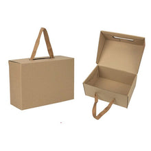 Load image into Gallery viewer, Environmentally Friendly Kraft Paper Gift Box Black/Yellow Foldable Custom Logo Carton Packaging Box Suitable For Clothes Shoes