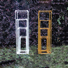 Load image into Gallery viewer, 10pcs/ Lot Vases Gold/ White Flower Stand Metal Road Lead Wedding Centerpiece Table Flower Rack for Event Party Decoration