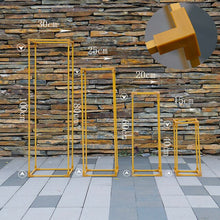 Load image into Gallery viewer, 10pcs/ Lot Vases Gold/ White Flower Stand Metal Road Lead Wedding Centerpiece Table Flower Rack for Event Party Decoration