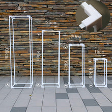 Load image into Gallery viewer, 10pcs/ Lot Vases Gold/ White Flower Stand Metal Road Lead Wedding Centerpiece Table Flower Rack for Event Party Decoration