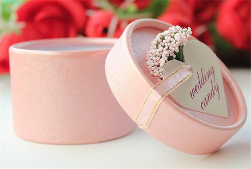 100pcs/lot Romantic Lavender Candy Box Cylindric Candy Box Wedding Party Gift box