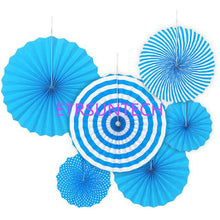 Load image into Gallery viewer, 6PCS/Lot Fans Paper Garland Summer Party Decoration Set Hollow Tissue Hanging Tropical Hawaiian Wedding Party Decor