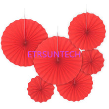 Load image into Gallery viewer, 6PCS/Lot Fans Paper Garland Summer Party Decoration Set Hollow Tissue Hanging Tropical Hawaiian Wedding Party Decor