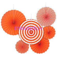 Load image into Gallery viewer, 6PCS/Lot Fans Paper Garland Summer Party Decoration Set Hollow Tissue Hanging Tropical Hawaiian Wedding Party Decor