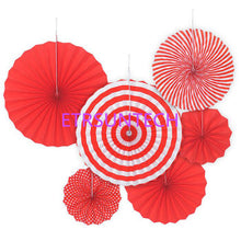 Load image into Gallery viewer, 6PCS/Lot Fans Paper Garland Summer Party Decoration Set Hollow Tissue Hanging Tropical Hawaiian Wedding Party Decor