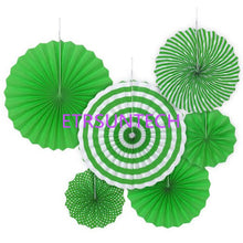 Load image into Gallery viewer, 6PCS/Lot Fans Paper Garland Summer Party Decoration Set Hollow Tissue Hanging Tropical Hawaiian Wedding Party Decor