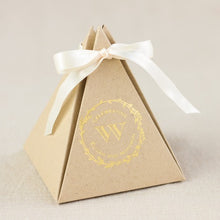 Load image into Gallery viewer, 100pcs lot  Paper pyramid custom candy chocolate boxes wholesale wedding gifts personalized favor box
