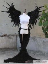 Load image into Gallery viewer, New Arrival Black Angel Feather wings costume show party wedding sexy props Large fairy wings 140*90cm EMS Free Shipping