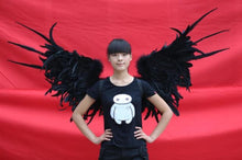 Load image into Gallery viewer, New Arrival Black Angel Feather wings costume show party wedding sexy props Large fairy wings 140*90cm EMS Free Shipping