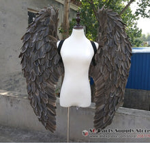Load image into Gallery viewer, NEW Adults Gray Devil Feather Wings models performance catwalk COS wedding props pure Handmade120cm EMS Free shipping