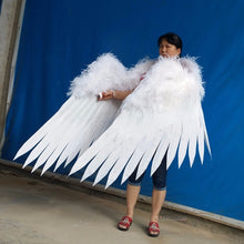 Load image into Gallery viewer, Amazing COSplay props high quality white angel feather wings BIG fairy wings Pure handmade creative Grand event DIY decorations