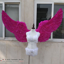 Load image into Gallery viewer, Rose-red white black red large angel wings Feather DIY series performance shooting cosplay props EMS free shipping