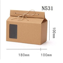 Load image into Gallery viewer, 100pcs/lot Tea packaging cardboard kraft paper bag,Clear Window box For Cake Cookie Food Storage Standing Up Paper Packing Bag